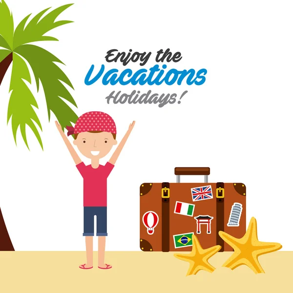 Disfrutar de las vacaciones vacaciones — Vector de stock