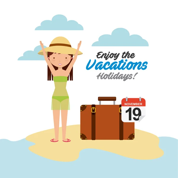 Enjoy the vacations holidays — Stock Vector