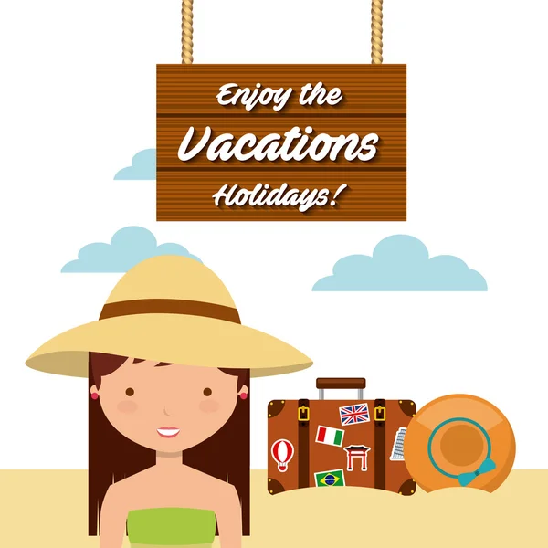 Enjoy the vacations holidays — Stock Vector
