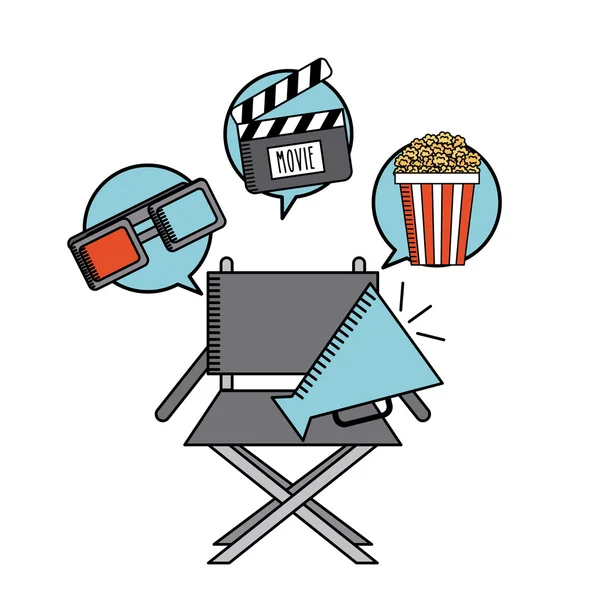 Movie cinema flat line icon — Stock Vector