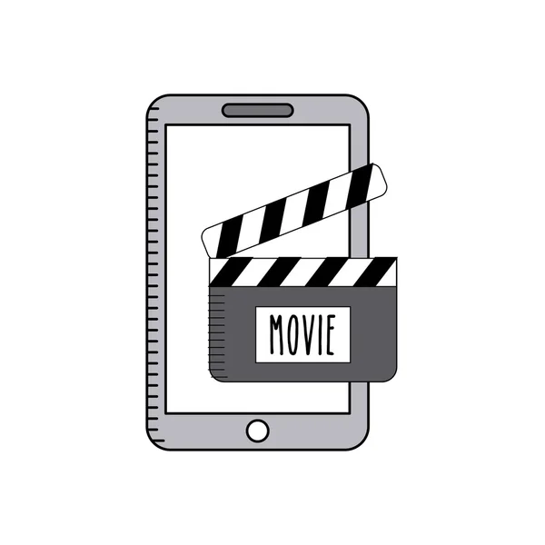 Cinema online with smartphone — Stock Vector