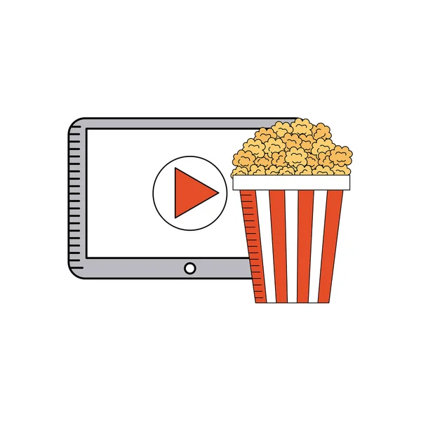 Kino online mit Smartphone — Stockvektor