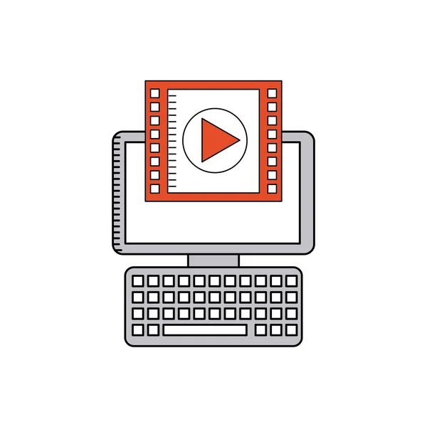Cinema online met bureaublad — Stockvector