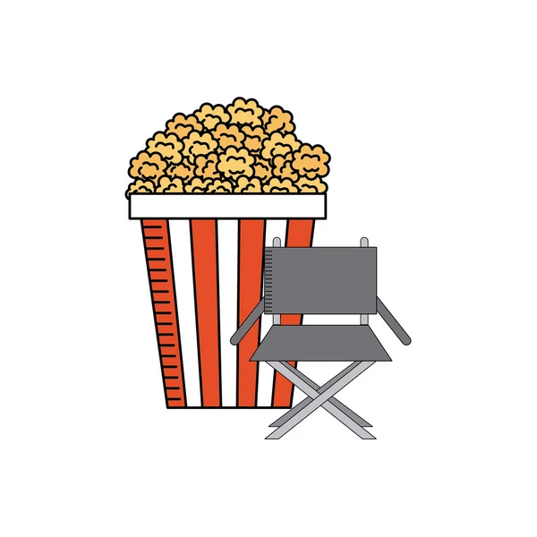 Pop corn con icono de cine — Vector de stock