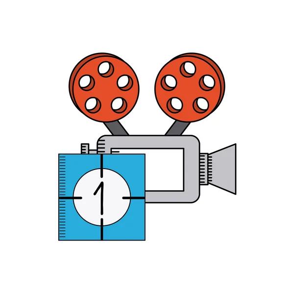 Câmera cinematográfica com ícone de cinema —  Vetores de Stock