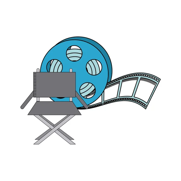 Tape reel with cinema icon — Stock Vector