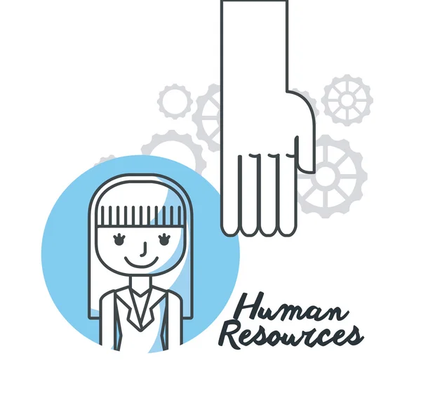 Recursos humanos iconos de línea plana — Vector de stock