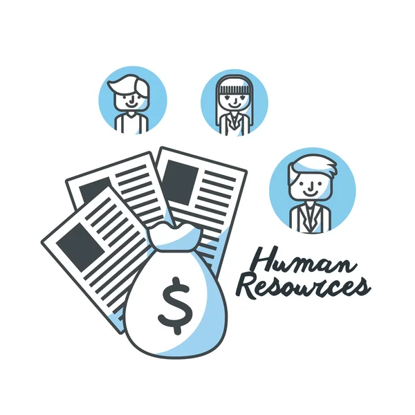 Recursos humanos iconos de línea plana — Vector de stock