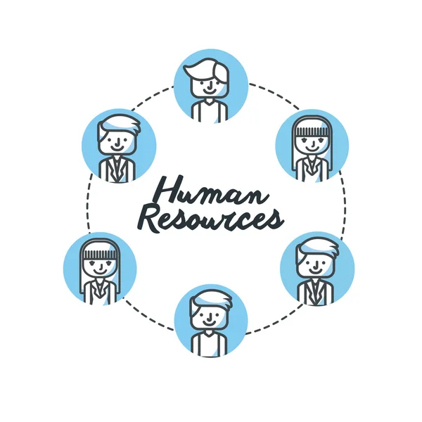 Recursos humanos iconos de línea plana — Vector de stock