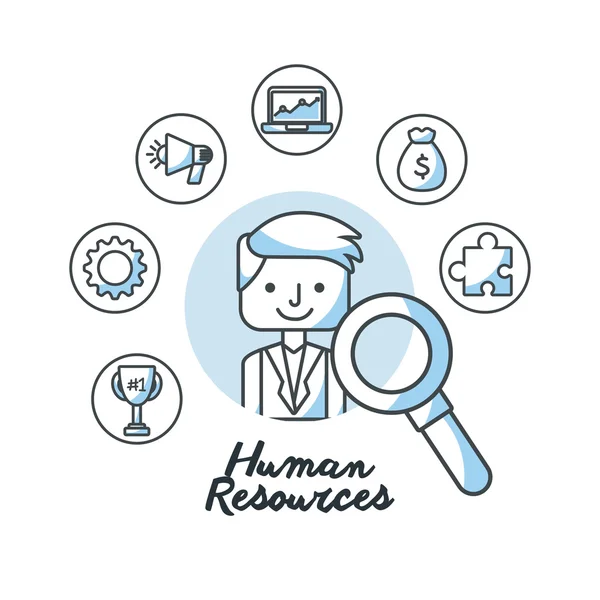 Ressources humaines icônes forfaitaires — Image vectorielle
