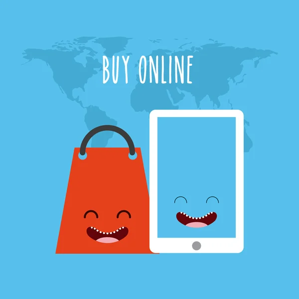 Buy online character icon — Stock Vector