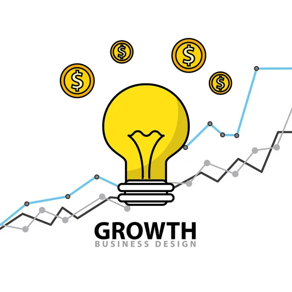 Creștere afaceri pictograme linie plană — Vector de stoc