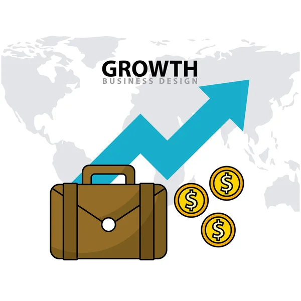 Üzleti növekedés lapos vonal ikonok — Stock Vector
