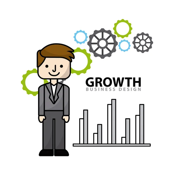 Creștere afaceri pictograme linie plană — Vector de stoc