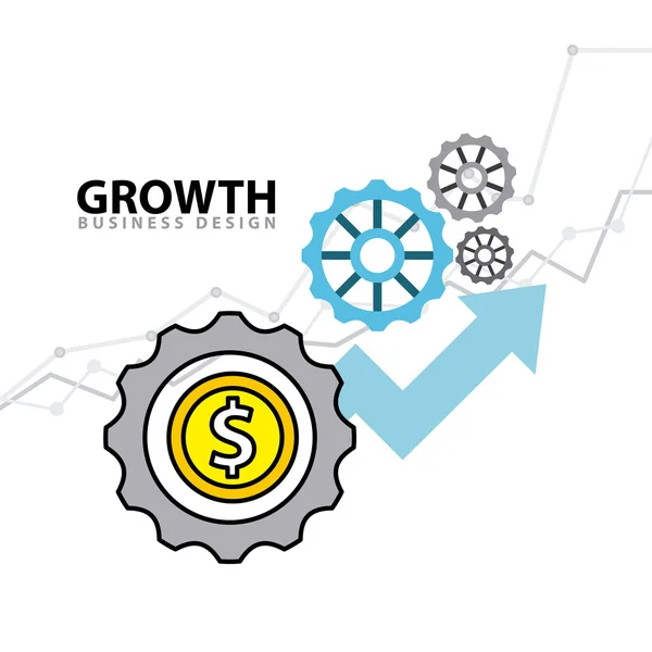 Рост бизнеса плоские линии иконки — стоковый вектор