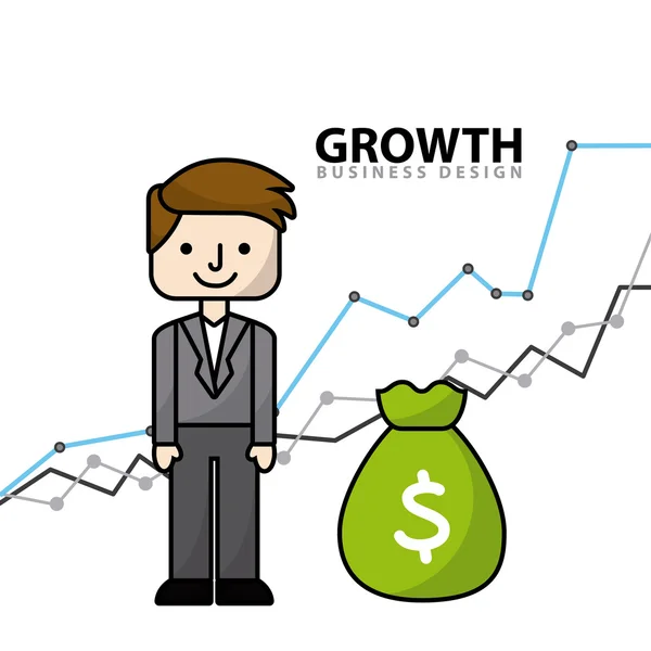 Ícones de linha plana de crescimento de negócios Ilustração De Bancos De Imagens