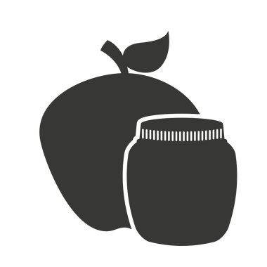 mason kavanoza tek renkli siluet konserve meyve