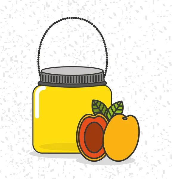 Fruits en conserve dans un bocal de maçon — Image vectorielle