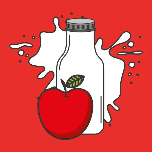 Juice frukt flaska siluett ikonen — Stock vektor