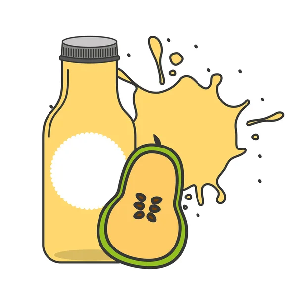 Juice fruit bottle silhouette icon — Stock Vector