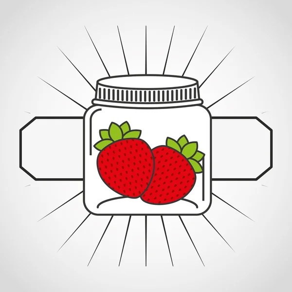 Canned fruit in mason jar — Stock Vector