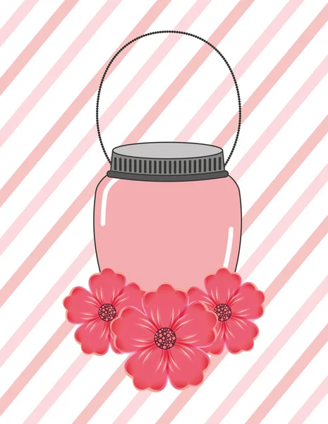 花飾り付き美しい石工の瓶 — ストックベクタ