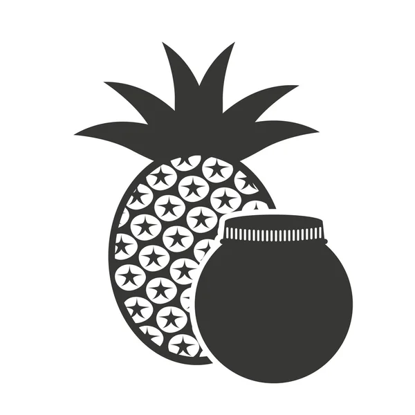 Fruta enlatada en tarro de albañil — Vector de stock