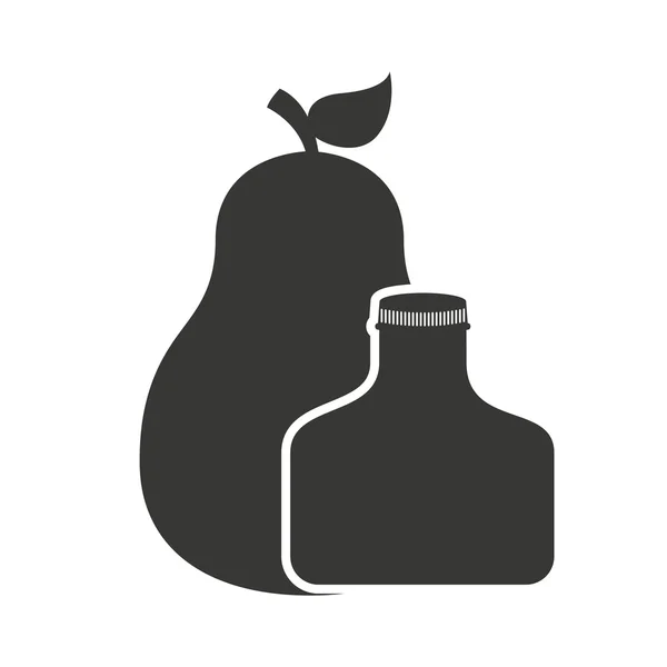 Fruchtflasche Silhouette Symbol — Stockvektor