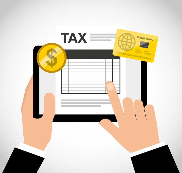 Icône de paiement d'impôt en ligne — Image vectorielle
