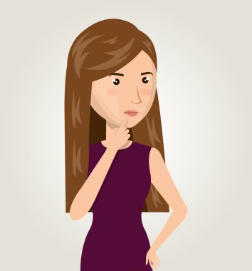 kadın karikatür fikir tasarlamak yaratıcılık