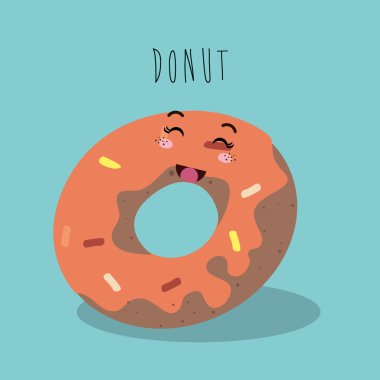 izole karikatür donut ekmek tasarım