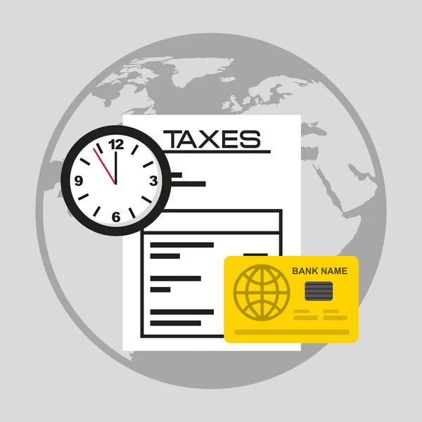 Ícone de pagamento de imposto de tempo — Vetor de Stock