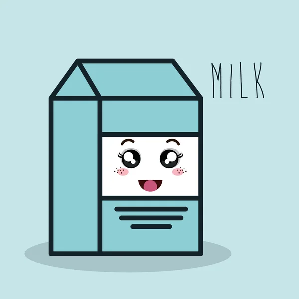 Ikona kreskówka mleko na białym tle pudełko projekt — Wektor stockowy