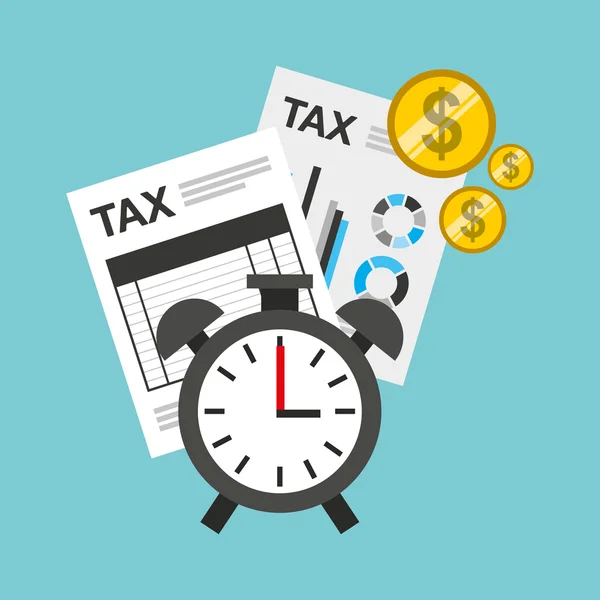 Time tax payment icon — Stock Vector