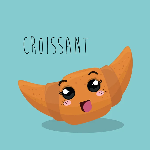 Cartoon Croissant Bäckerei Design isoliert — Stockvektor