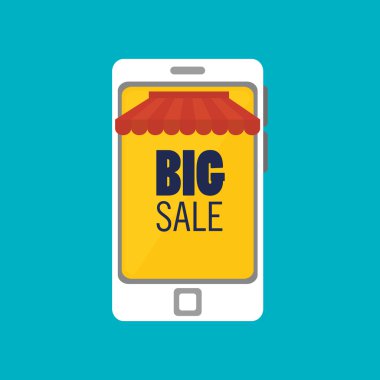 sosyal medya büyük bir satış smartphone izole simgesi