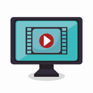 sosyal medya mnitor pc simgesi tasarım izole