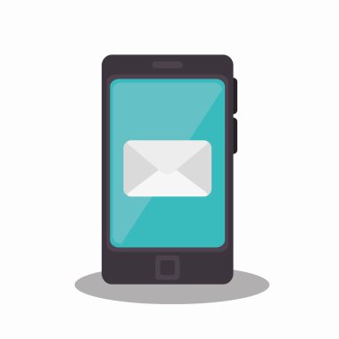 e-posta smartphone sosyal medya simge izole