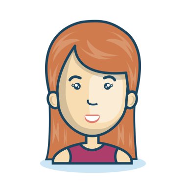 çizgi film kadın yüz izole tasarım