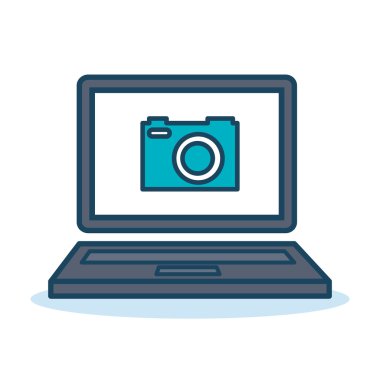 izole laptop kamera fotoğraf tasarımı