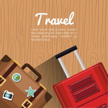 seyahat iki bavul tatil tasarım