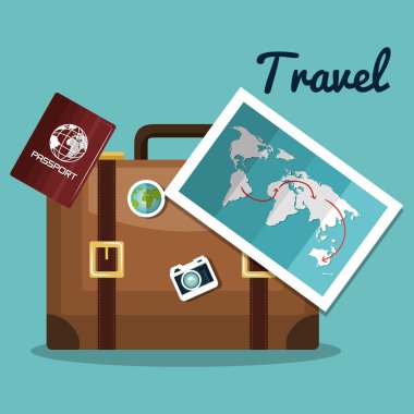 bavul harita pasaport tasarım seyahat