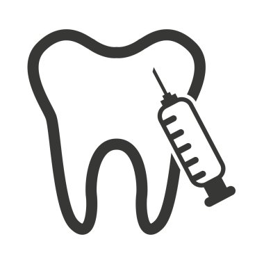 Diş Bakımı simgesi olan diş siluet