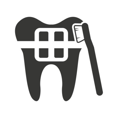 Diş Bakımı simgesi olan diş siluet