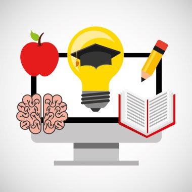 Eğitim öğrenme düz simgeler