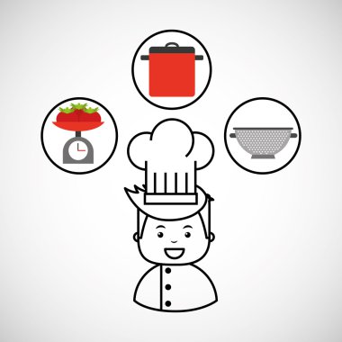 Şef avatar pişirme gıda simgesi
