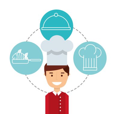 Şef avatar pişirme gıda simgesi