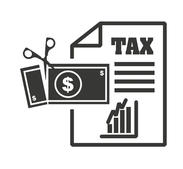 Documento en papel receptor de impuestos — Vector de stock