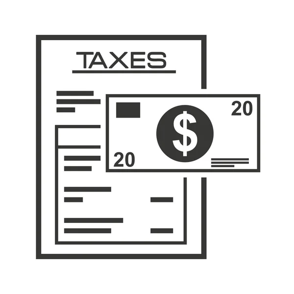 Tax receip paper document — Stock Vector