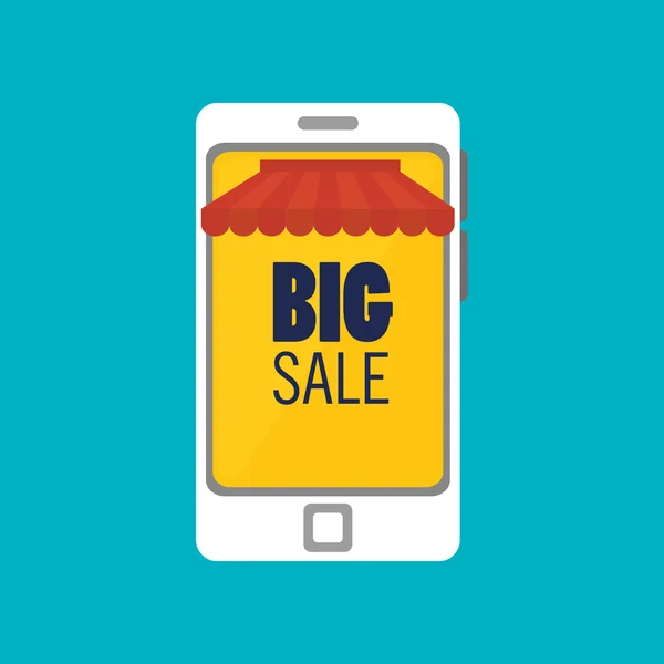 Social media big sale smartphone isolated icon design — Stock Vector